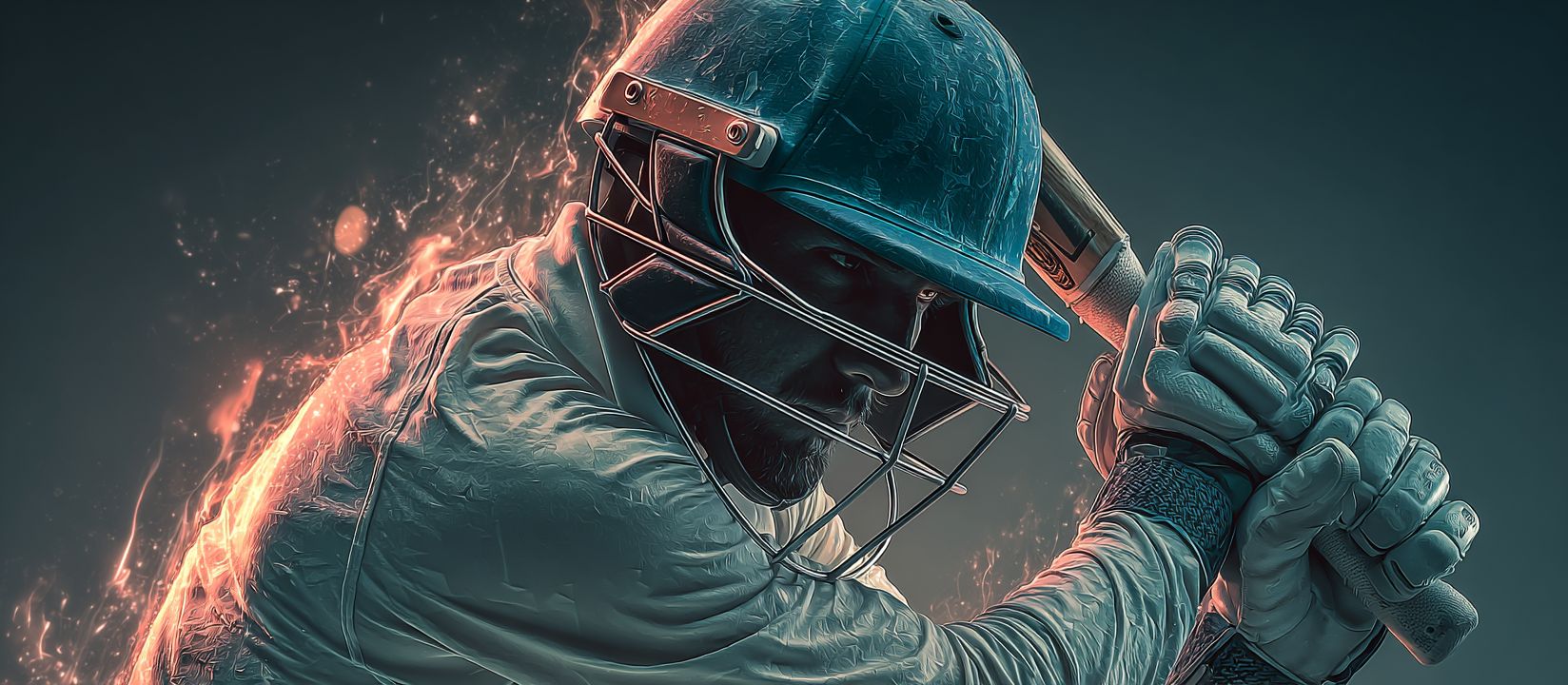 A cricketer with a helmet and bat ready to strike symbolizes cricket betting in 555IQ